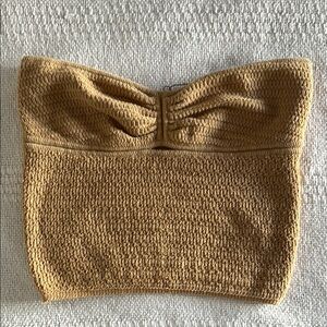 Tan Strapless Knit Top